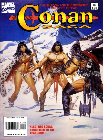 Cover of The Shadow and the Scorpion: Part 1; A Chronology of Conan's Career: Part 8; Red Sonja - The Bear God Walks!