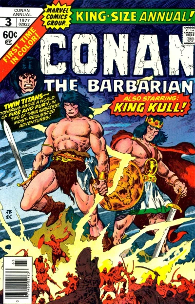 Cover of Conan the Barbarian and King Kull - Prologue; Chapter 1 - At the Mountain of the Moon-God; Chapter 2 - Where Dark Death Soars; The Beast from the Abyss