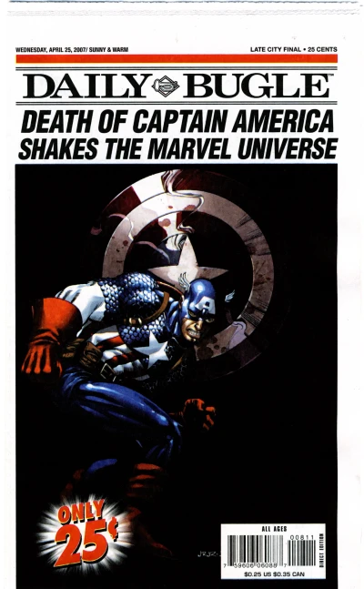 Cover of Death of Captain America Shakes the Marvel Universe