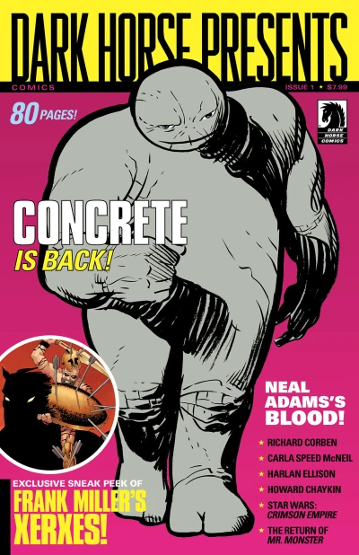 Cover of Concrete; Marked Man; Blood; Finder: Third World; Mister Monster vs Oooak!; Xerxes; How Interesting: A Tiny Man; Murky World; Star Wars: Crimson Empire III; Snow Angel;