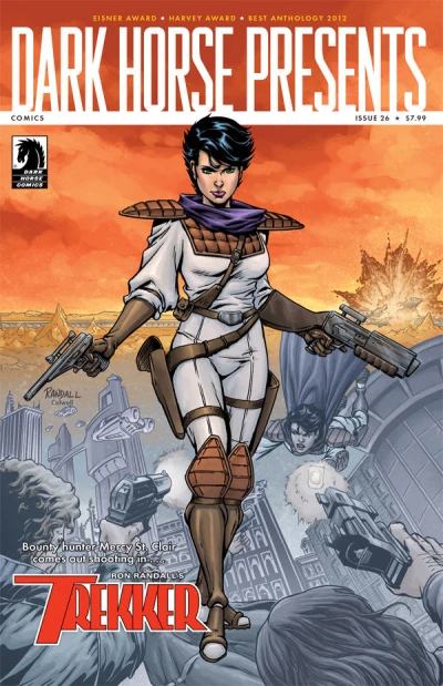 Cover of Trekker; Nosferatu Wars; Underground; Squish; Nexus; Steggy Wilmot and Spimps; City of Roses; Buffy the Vampire Slayer; Alabaster; Blackout; Brain Bot Jr.