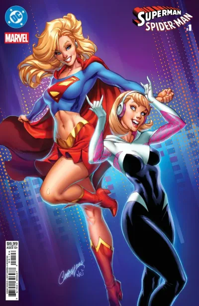 Cover of J. Scott Campbell & Nei Ruffino Supergirl & Spider-Gwen Card Stock Variant