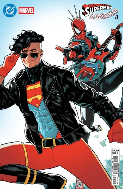 Cover of Jeff Spokes '90s Superboy & Spider-Punk Card Stock Variant