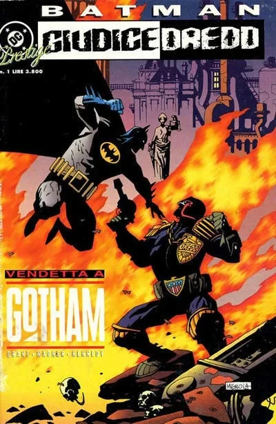 Cover of Batman Giudice Dredd: Vendetta a Gotham