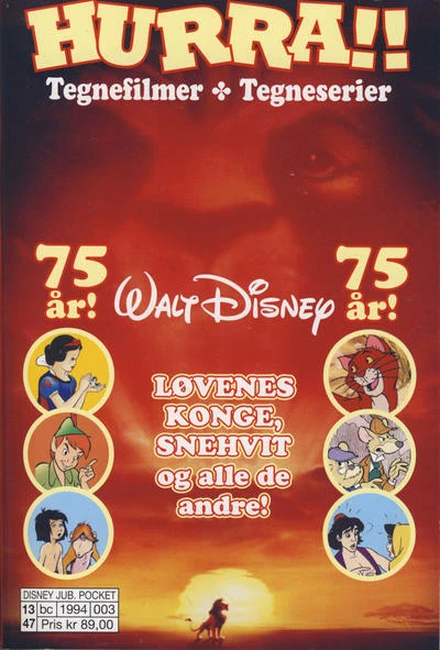 Cover of Walt Disney's tegnefilmer 75 år