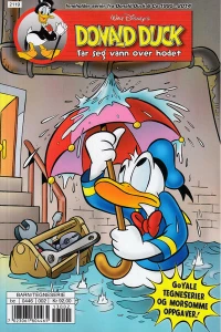 Donald Duck tar seg vann over hodetr