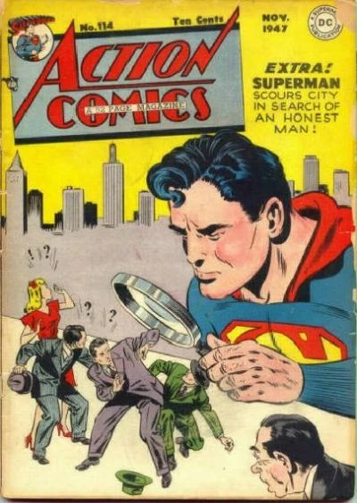 Cover of Extra! Superman Scours City in Search of an Honest Man!