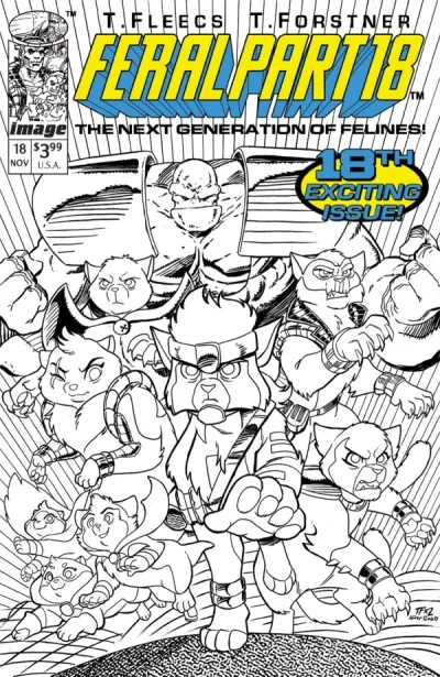 Cover of Tony Fleecs & Trish Forstner Youngblood Team-Up B&W Virgin Variant