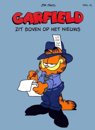 Cover of Garfield zit boven op het nieuws
