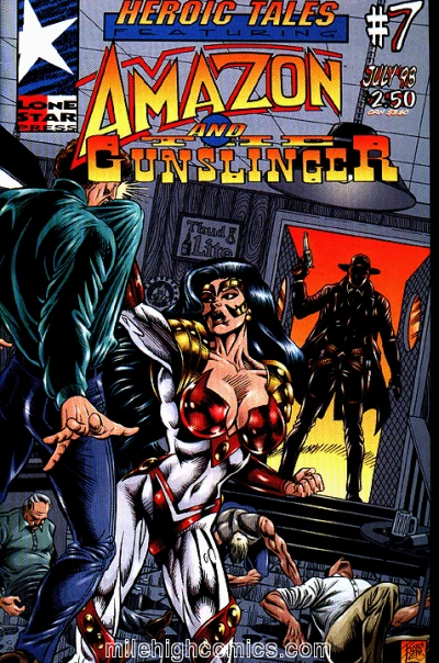 Cover of Amazon & The Gunslinger in Cowboys & Amazons - The Children of Atlas, Part 1; Single Combat Starring Ivanhoe