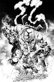Cover of Ivan Reis Youngblood Team-Up B&W Variant