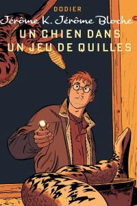 Un chien dans un jeu de quilles
