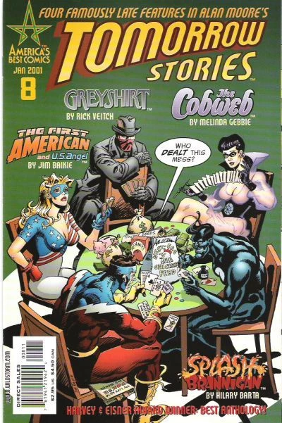 Cover of Justice In Tights!;  Testostor The Terrible!;  Cobweb(newspaper strips);  Thinx;