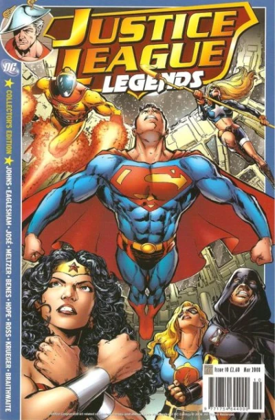 Cover of Justice Society of America #6, Justice League of America #10 and Justice #10.