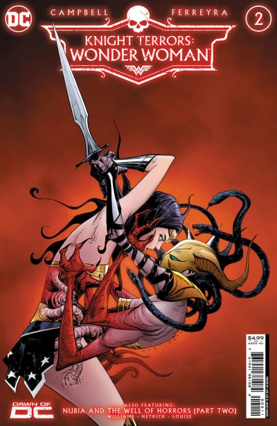 Cover of Wonder Woman and the Justice League Dark in Knight Terrors, Part Two; Nubia and the Well of Horrors, Part Two