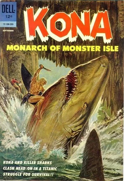 Cover of Kona and Killer Sharks Clash Head-on in a Titanic Struggle for Survival!!