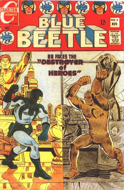 Cover of Blue Beetle Faces the 'Destroyer of Heroes; The Critic