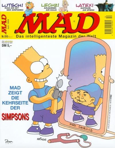 Cover of Mad zeigt die Kehrseite der Simpsons.