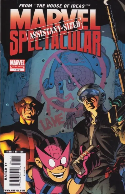Cover of Assisted Living; D-Man in Slum City Warriors; American Eagle in Just A Little Old Fashioned Justice; Hawkeye And The Curse Of The Crimson Crown