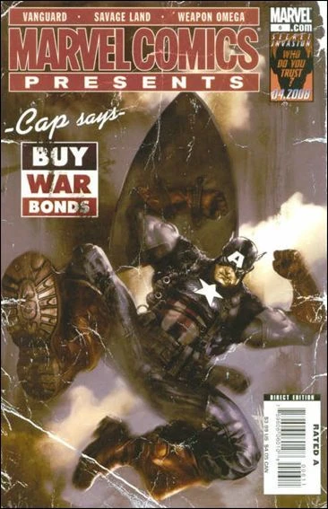 Cover of Vanguard 6 of 12: Unintended Consequences; Savage Land Part 2 of 3: Alliances; Captain America:4F One Shot;  Weapon Omega Part 6 of 12