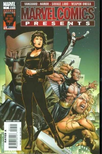 Vanguard 7 of 12:Collision; Savage Land 3 of 3: Lost World; Namor Paying Respects; Weapon Omega 7 of 12