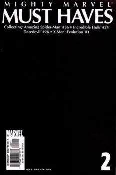 Cover of Mighty Marvel Must Haves: Collecting Amazing Spider-Man #36, Incredible Hulk #34, Daredevil #26, X-Men. Evolution #1