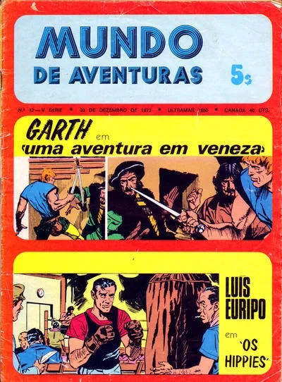 Cover of Garth "uma aventura em venez" ; Luis Euripo em "Os Hippies"