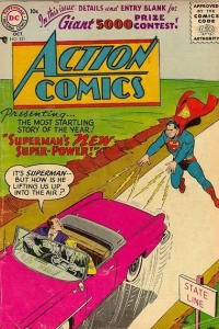 Presenting... The Most Startling Story of the Year! Superman's new Super-Power! : It's Superman- But How Is he Lifting Us Up Into the Air?