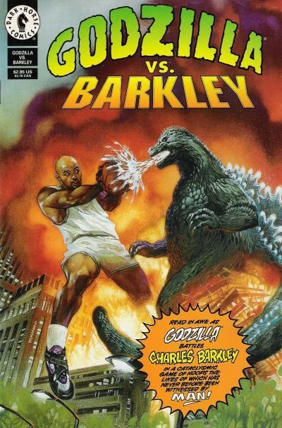 Cover of Read in Awe as Godzilla Battles Charles Barkley in a Cataclysmic Game of Hoops the Likes of Which Has Never Before Been Witnessed By Man!