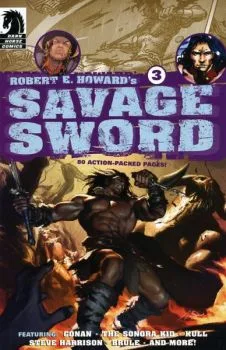 Cover of Conan and the Jewels of Hesterm; The Sonora Kid: Knife, Bullet, and Noose; Brule: The Spear and the Siren; Steve Harrison: Pinot Noir; Kull: The Vale of Shadow