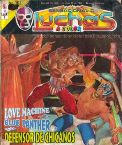 Cover of Love Machine vs. Blue Panther en: Defensor de Chicanos