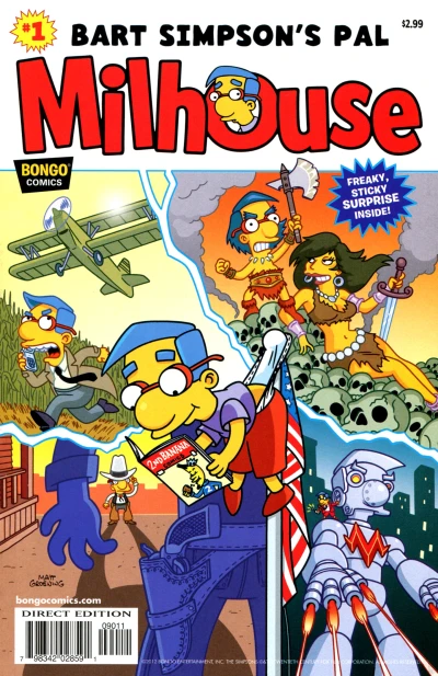 Cover of The Imaginarium of Milhouse Van Houten; Milhouse's Best Day; Milhouse Van Houten is Octo-Weenie; Telephone Etiquette; Feets of Fury