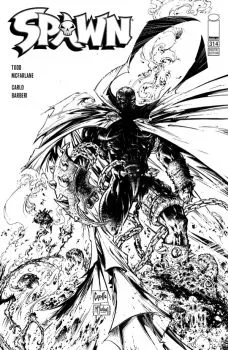 Cover of Greg Capullo & Todd McFarlane B&W Variant