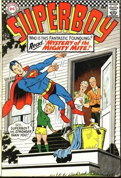 Cover of Mystery of the Mighty Mite ; Superboy's Blind Identity!