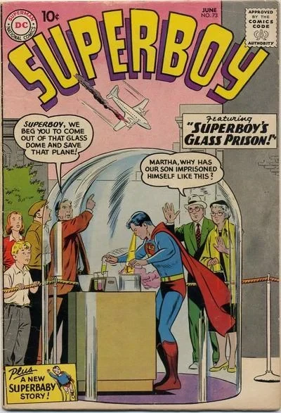 Cover of Superbaby in Scotland Yard / Superboy's Glass House / The Dog-Catcher of Smallville!