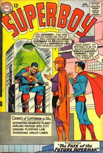 Cover of The Fate of the Future Superman! / Superbaby's Golden Quest! / The Invulnerable Imp!