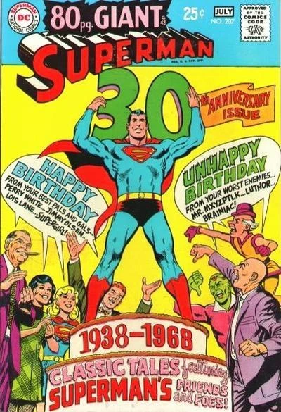 Cover of 30th Anniversary Issue 1938-1968: Classic Tales Featuring Superman's Friends and Foes!
