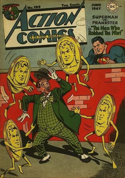 Cover of Superman vs. Pranskster in The Man Who Robbed the Mint