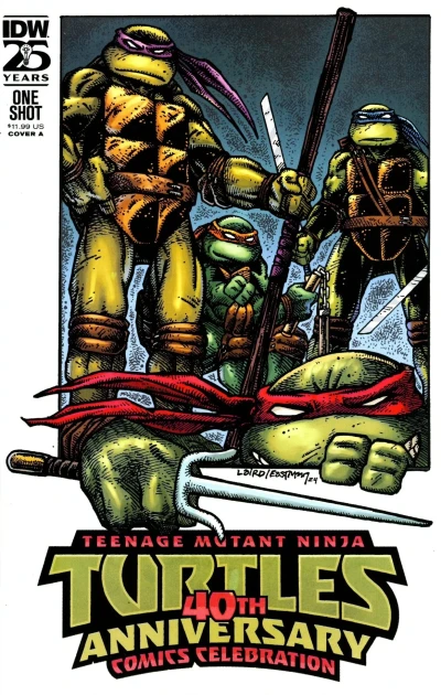 Cover of Mirage 1 Story; Monsters; Gang Wars; Downtime; The Man Behind the Mask; What About Tomorrow?; Splinter Forever; Kraang Among Us; Farewell; Father's Day; Teen Spirit; Pinups