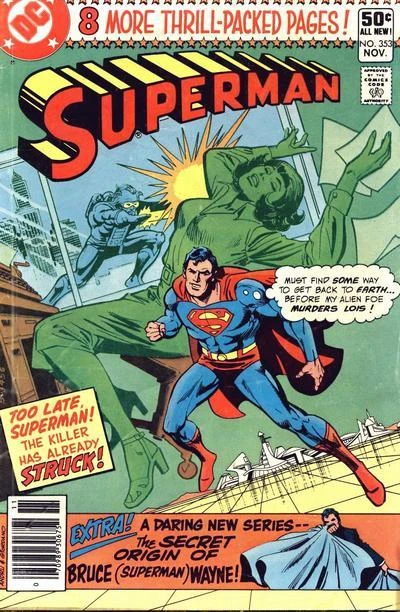 Cover of The Fantastic Foe Superman could never Meet!; The Secret Origin of Bruce (Superman) Wayne