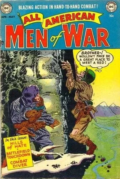 Cover of The Hills of Hate!; Combat Diver!; Untitled; The Navy's Frogmen; Battlefield Touchdown!