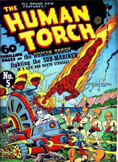 Cover of The Human Torch Battles the Sub-Mariner As the World Faces Destruction