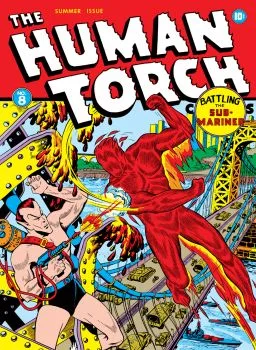Cover of Human Torch vs. Sub-Mariner; Python's Power; The Fiery Monster; The Python Strikes; Underground Terror; The Amazing Awakening