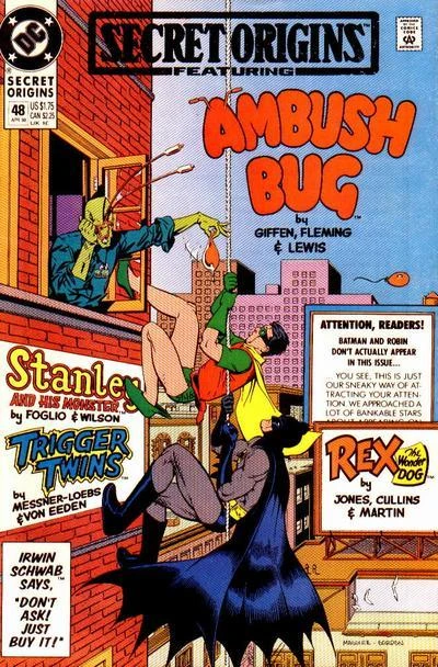 Cover of The Secret Origin of Ambush Bug: We Thought Him Up!; Stanley and His Monster; The Birth of Rex the Wonder Dog; The Trigger Twins