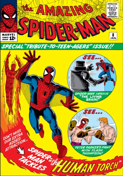 Cover of The Terrible Threat Of The Living Brain; Spider-Man Tackles The Torch