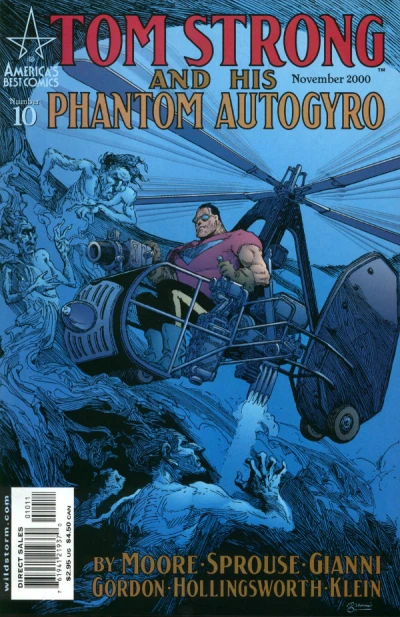 Cover of Tom Strong and his Phantom Autogyro; Funnyland!; Too Many Teslas?