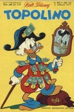 Zio Paperone e una balena d'oro in acqua