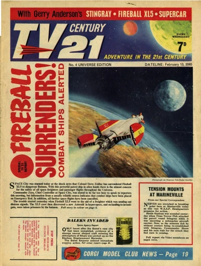 Cover of Fireball Surrenders!; Tension Mounts At Marineville; Daleks Invaded
