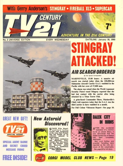 Cover of Stingray Attacked!; New Asteroid Discovered!; Dalek City In Ruins