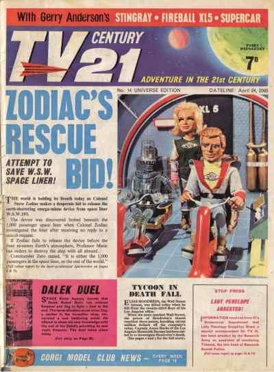 Cover of Zodiac's Rescue Bid!; Dalek Duel; Tycoon In Death Fall; Lady Penelope Arrested!